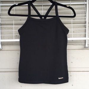 REEBOK Black Racer Back athletic/running/workout/ Yoga top